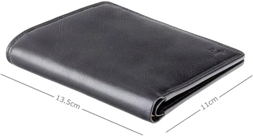 Miniatura 3 de VISCONTI Tuscany Colection Matteo TSC49 - Cartera de piel auténtica con bloqueo RFID seguro, Negro -, Billetera para efectivo y tarjeta