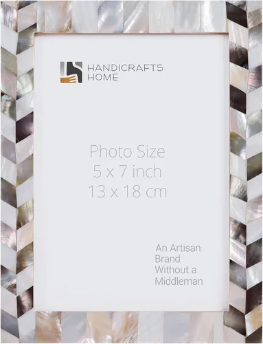 Miniatura 22 de Handicrafts Home Marco de fotos blanco hecho a mano de 4 x 6 pulgadas, marco de fotos vintage de nácar, marco de exhibición para mesa o pared