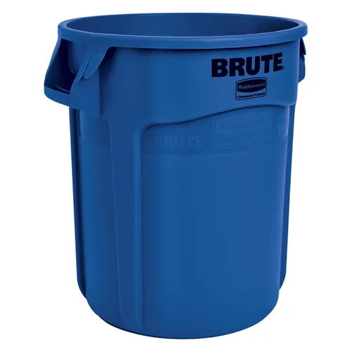 Rubbermaid Commercial Products BRUTE - Bote de basura redondo resistente, 20 galones, azul, para paisajistas/sitios de