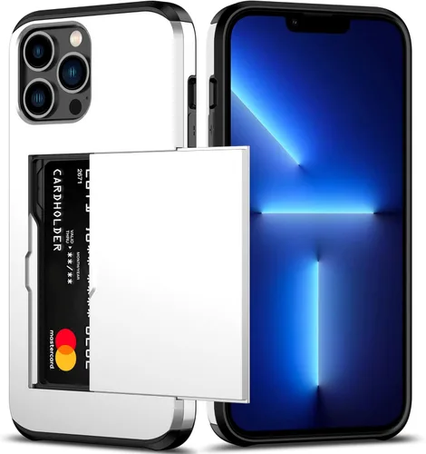 Miniatura 39 de Nvollnoe Funda para iPhone 13 con Portarjetas [Almacena 5 Tarjetas] Funda Cartera de Doble Capa Resistente de Servicio Pesado a Prueba de Golpes