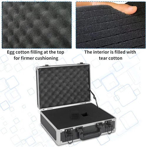 Miniatura 3 de Funda de transporte rígida de 14 pulgadas, ideal para almacenamiento de sistemas de micrófono inalámbrico y transporte de equipos de cámara
