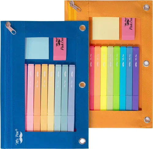 Miniatura 29 de Mr. Pen - Estuche para lápices de 2 piezas - Estuche con cremallera para lápices para carpeta de 3 anillas