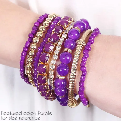 Miniatura 2 de RIAH Fashion - Pulseras apilables con cuentas de varios colores, pulseras para usar en capas