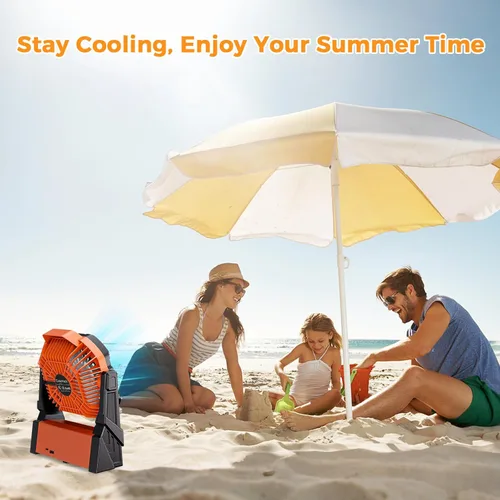 Miniatura 4 de Ventilador de camping recargable CosyHack, ventilador a batería con luces, ventiladores de playa al aire libre para tienda de campaña, 4