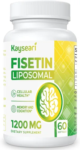 Fisetin 1200mg Fisetin Liposomal Suplementos 98% Pure Fisetin Polifenoles Antioxidantes Inmunidad Salud Envejecimiento Apoyo cognitivo Sin OGM 60