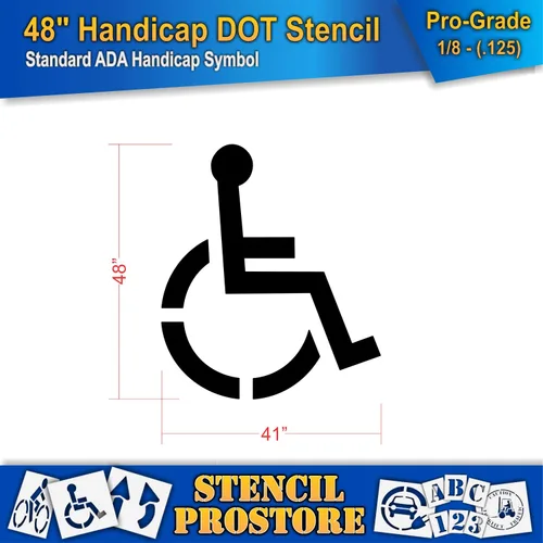 Miniatura 2 de Plantillas de pavimento – 48 pulgadas – Hándicap – Plantilla ADA – 48 x 41 pulgadas x 1/8 pulgadas (128 mil) – Grado profesional