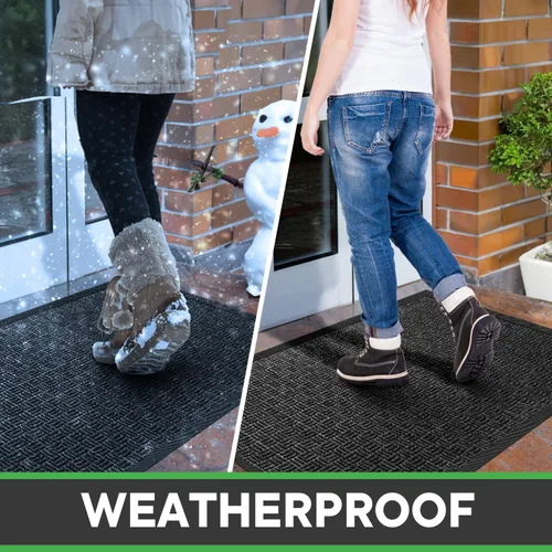 Miniatura 6 de Mibao Tapete para puerta delantera, resistente y duradero, tapete de bienvenida para interiores y exteriores, atrapador de suciedad, impermeable