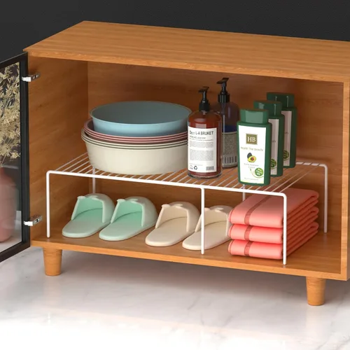 Miniatura 4 de iPEGTOP Estante de almacenamiento expandible para gabinete de congelador, 2 piezas a prueba de óxido, organizador de cocina ajustable, estante