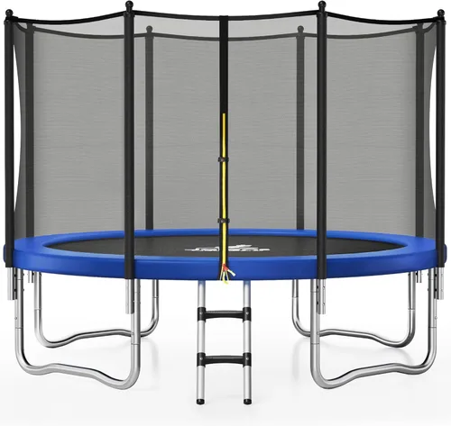 JELENS Trampolín de 8 pies, 10 pies, 12 pies, 14 pies, 15 pies, trampolines para exteriores con red de cierre y escalera, trampolines recreativos