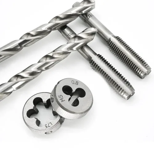 Miniatura 2 de GMTOOLS Juego de brocas combinadas y sacabocados con adaptador de cambio rápido de 13 piezas, 6 tamaños SAE: 6-32NC a 1/4-20NC, 6 tamaños métricos