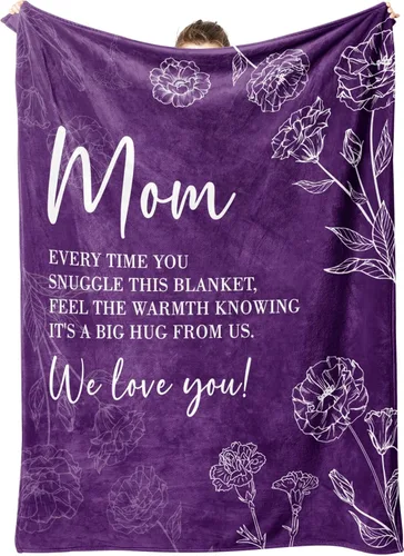 Miniatura 14 de GiltGlimmer Regalos para mamá, manta de regalo de cumpleaños para mamá, regalo para madres para mujeres de hija e hijo, regalo de We Love You