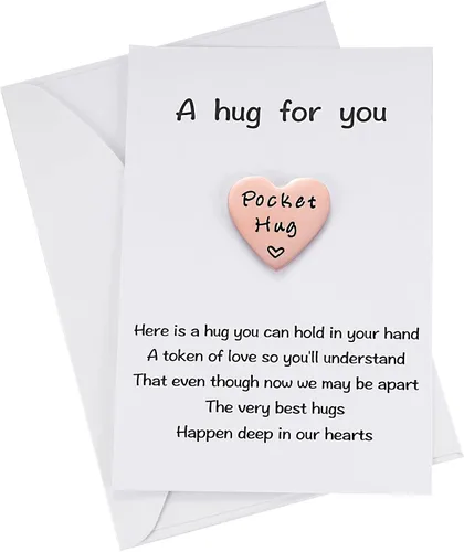Miniatura 8 de Una ficha de abrazo de bolsillo pequeñita con tarjeta de poema para regalo de aislamiento, Te Extraño, Pensando en Ti, regalo de cuarentena