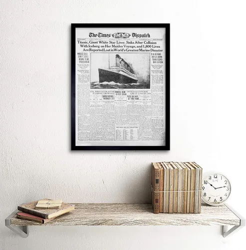 Miniatura 2 de Póster enmarcado de 12 x 16 pulgadas, diseño de catástrofe del Titanic Disaster 1912 Times