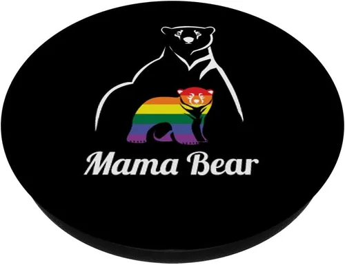 Miniatura 2 de LGBT Mama Bear Gay Pride Equal Rights Rainbow PopSockets intercambiables PopGrip
