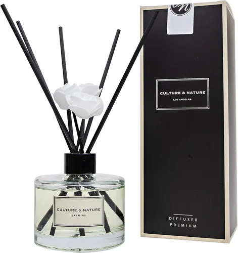 Miniatura 41 de CULTURE & NATURE - Set de difusor de varillas de 6.7 onzas líquidas (200ml) - Difusor con varillas perfumado a vainilla - Fragancia para el hogar
