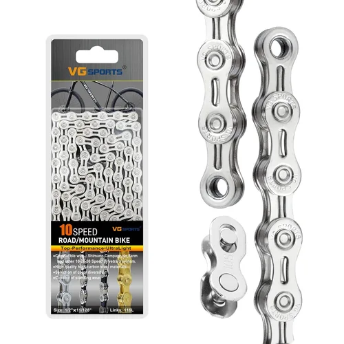 Miniatura 25 de VG SPORTS Cadenas de bicicleta de 6/7/8/9/10/11 velocidades, cadenas de bicicleta ligeras semihuecas/huecas para bicicleta de carretera/MTB/BMX