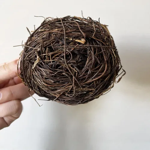 Miniatura 2 de Nido de pájaro de ratán de 7.9 pulgadas, hecho a mano, seco, natural, nido de pájaro para jardín, patio, hogar, fiesta, boda, decoración, sin huevos