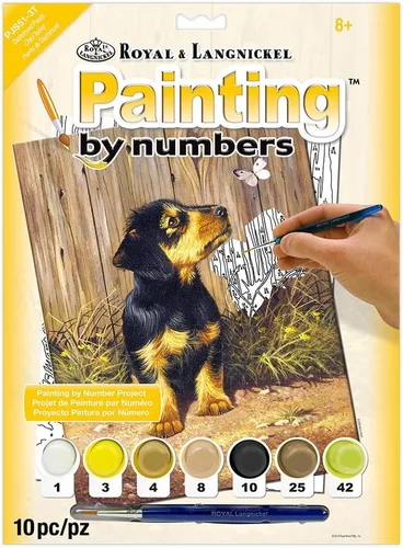 Royal & Langnickel Pintura por números Junior Pequeño Kit de actividades artísticas, cachorro salchicha (PJS51)