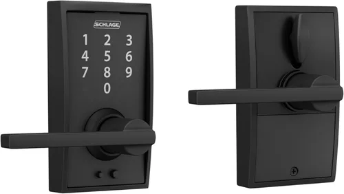 Miniatura 24 de Schlage - Cerradura táctil Camelot con picaporte Accent, cerradura de entrada electrónica sin llave (bronce envejecido, FE695 CAM 716 ACC)