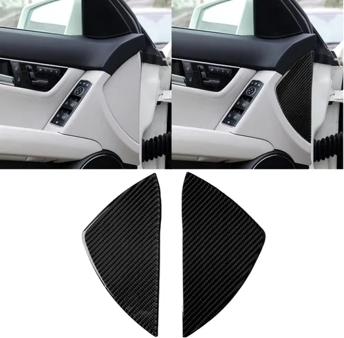 Miniatura 9 de para Mercedes-Benz Clase C W204 2011-2013 Real Cubierta de Panel de Fibra de Carbono Suave para Aire Acondicionado, Adhesivo de Marco de Panel