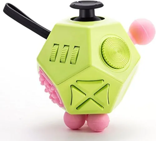 Miniatura 13 de Juguetes de Cubo de 12 Lados, Cubo de Juguetes Fidget Alivia el Estrés y la Ansiedad para Niños y Adultos con TDA, TOC, TDAH, Autismo (Negro / B2)
