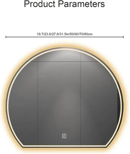 Miniatura 2 de WHYATT Espejo de tocador LED para baño con luz delantera y trasera, espejos de pared con antiniebla, 2 colores (tamaño: pequeño)