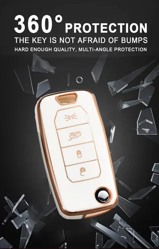 Miniatura 4 de ontto Funda para llavero de TPU para Jeep Renegade 2015-2020 con control remoto abatible, elegante funda para llavero de automóvil, funda para beige