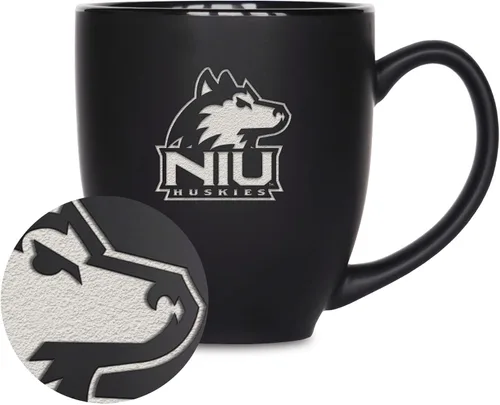 Miniatura 174 de Rico Industries - Taza de cerámica mate negra con grabado láser estándar de 15oz para NCAA (escuelas T & U) - Para bebidas calientes o frías