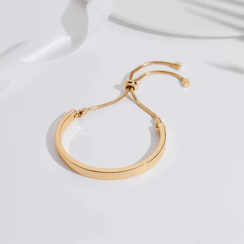 Miniatura 4 de WOWORAMA Pulseras deslizantes ajustables para mujer, pulsera de amistad para mujer, pulsera bolo de oro, oro blanco, oro rosa