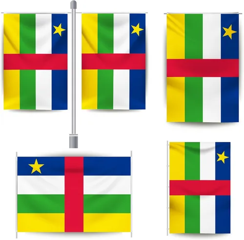 Miniatura 3 de YongFoto Bandera de la República Centroafricana de 1 x 1.5 pies para celebraciones al aire libre, hogar, jardín, porche, decoración de fiesta