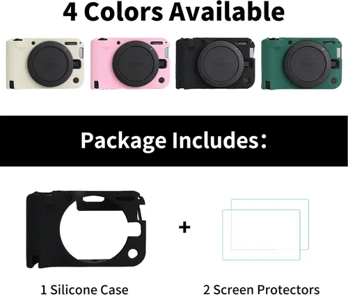 Miniatura 8 de Rieibi Funda de silicona para cámara Canon EOS R50 V, funda protectora suave para cámara Canon EOS R50V, accesorios con 2 protectores de pantalla