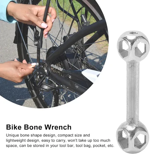 Miniatura 4 de Llave portátil 10 en 1 de 0.236-0.630 in a prueba de herrumbre multi funcional hueso de perro hexagonal llave para reparación de bicicletas
