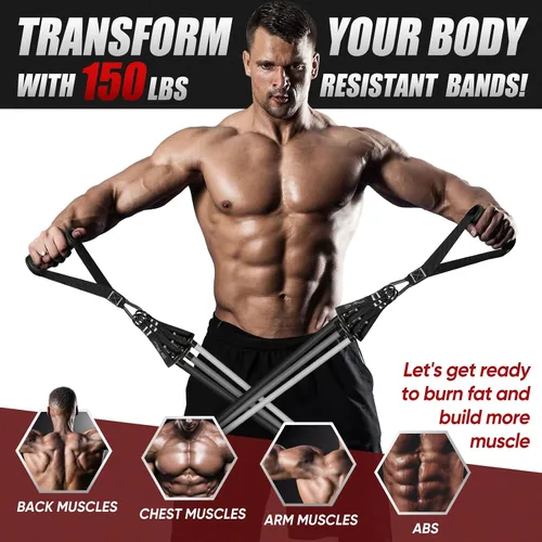 Miniatura 2 de HPYGN Bandas de resistencia, bandas de ejercicio para entrenamiento, bandas de entrenamiento para hombres, banda de fitness con asa, anclaje