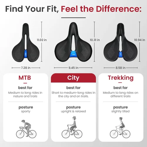 Miniatura 3 de X WING Asiento de bicicleta cómodo para hombres y mujeres con innovador concepto de 5 zonas - Sillín de bicicleta con alas con espuma viscoelástica