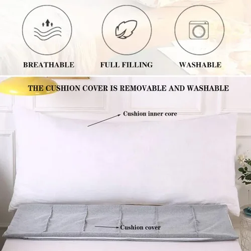 Miniatura 5 de Almohada triangular para cabecero, cojín triangular suave, almohada de lectura, respaldo grande, soporte de posicionamiento, almohada de cuña
