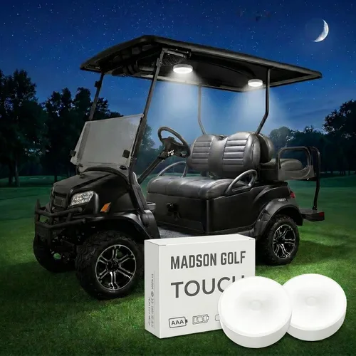 2-Pk Luz LED Universal para Techo de Carrito de Golf, Se Pega en Cualquier Lugar con un Toque, Compatible con Club Car, Onward, Precedent, EZGO,