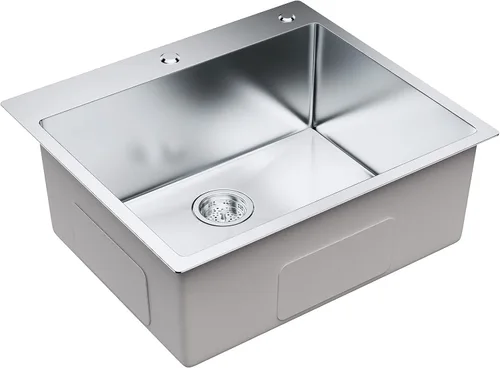 Miniatura 9 de VEVOR Fregadero de cocina, fregadero empotrado de acero inoxidable 304, cuenco individual de montaje superior con accesorios (paquete de 2), Plateado
