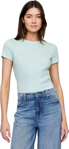 Gap Top de punto acanalado sólido para mujer