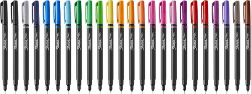 Miniatura 8 de Sharpie - Bolígrafos de punta de fieltro, punta fina (0.4mm), surtidos, 24 unidades - Perfectos para diario, arte, dibujo, colorear, escritura, aula