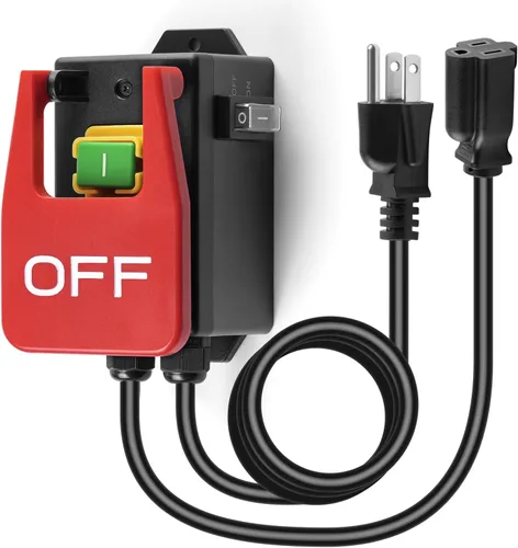 Miniatura 10 de Interruptor monofásico de encendido/apagado de 110 V, interruptor de mesa Ortis Router con señal de parada grande, fácil contacto para apagado
