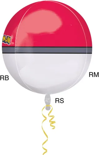Miniatura 3 de Anagram International - Globo de aluminio Orbz Pokemon Ball de 15" x 16
