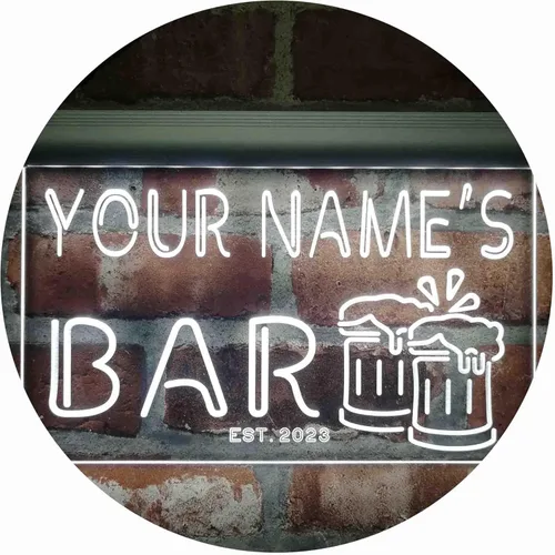 Miniatura 27 de ADVPRO Letrero de neón LED personalizado con texto en inglés «Your Name Est Year» (12 x 8.5 pulgadas) st4s32-w1-tm-b