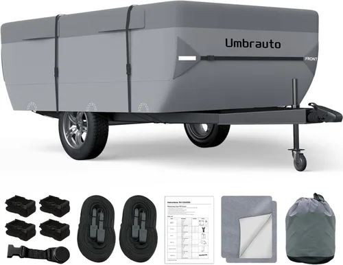 Miniatura 29 de Umbrauto Cubierta para caravana de 5ª rueda de 28 a 31 pies, 7 capas superiores extra gruesa, cubierta de quinta rueda, impermeable, resistente al