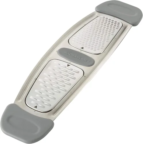 Rachael Ray Herramientas y Gadgets Rallador múltiple de acero inoxidable para queso, jengibre, ajo y más, gris
