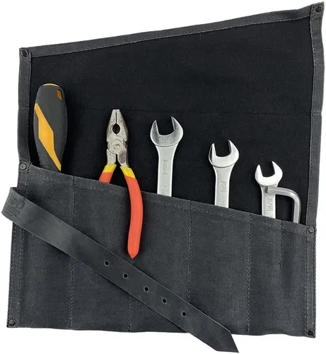 Miniatura 5 de Hide & Drink, Bolsa enrollable grande para herramientas (6 ranuras), bolsa de transporte portátil, organizador de herramientas de carpintería, Negro