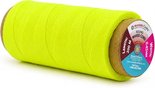 Miniatura 101 de Mandala Crafts Hilo encerado plano de 24 colores surtidos para costura de cuero, 55 x 24 yardas, hilo de poliéster 150D 0.031 in para cueros