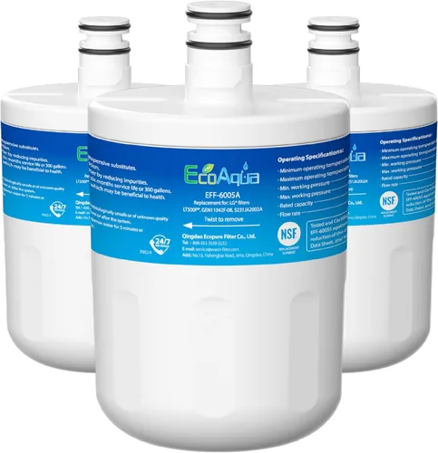 Miniatura 10 de EcoAqua EFF-6005 Reemplazo para filtro de agua para refrigerador LG® LT500P®, ADQ72910901, 5231JA2002A, Kenmore GEN11042FR-08, 9890, 46-9890