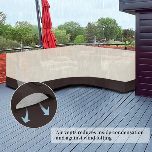 Miniatura 4 de Easy-Going Funda para Sofá Seccional en Forma de V para Patio, Funda Seccional Impermeable para Exteriores, Funda Resistente para Muebles de Jardín
