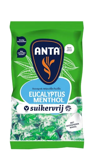 Anta Eucalyptus Suikervrij I Gotas holandesas para la tos sin azúcar con eucalipto sabor mentol I 4.23 oz 4.23 onzas