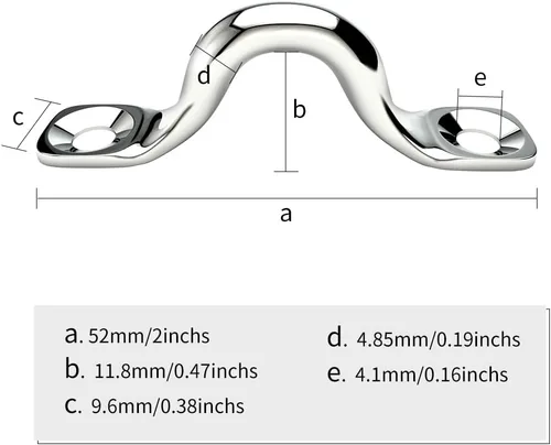 Miniatura 2 de Ganchos de techo de acero inoxidable 304 resistentes con almohadilla de metal para ojos, correa de ojo a presión, ganchos de anclaje de techo